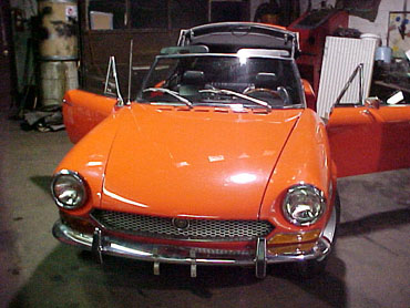 Orange Fiat Spider Restoration